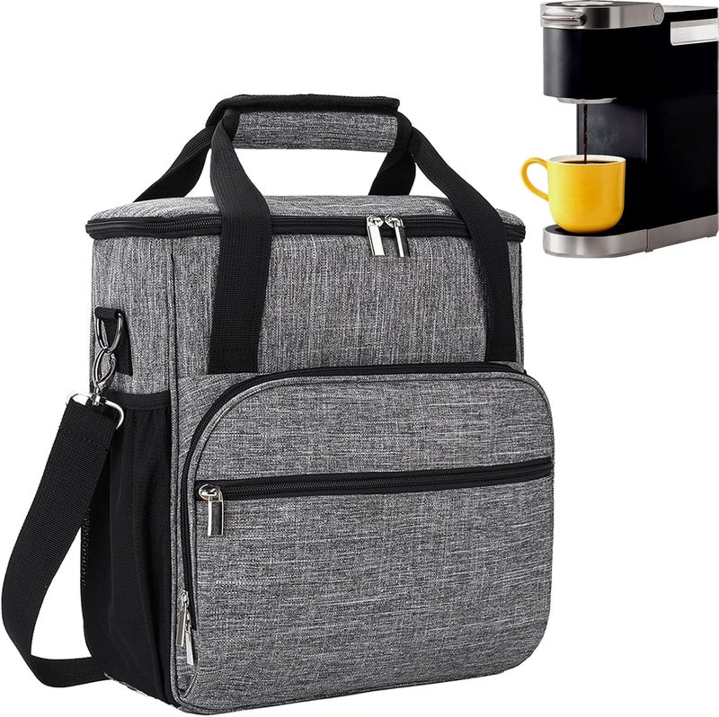 COVERQUE Coffee Maker Carring Bag for Keurig K-Mini/K-Mini Plus, Storage Tote Case for Travel, Grey - Image 1